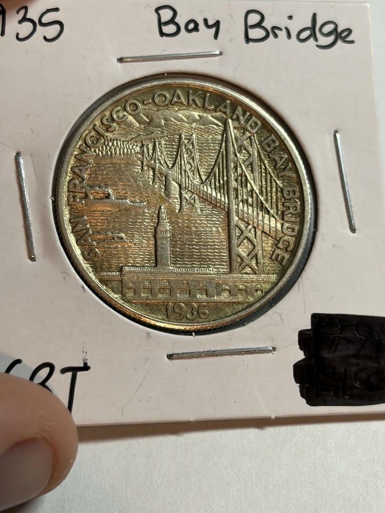 1936-S Bay Bridge Commemorative Silver Half Dollar UNC Nice Tone