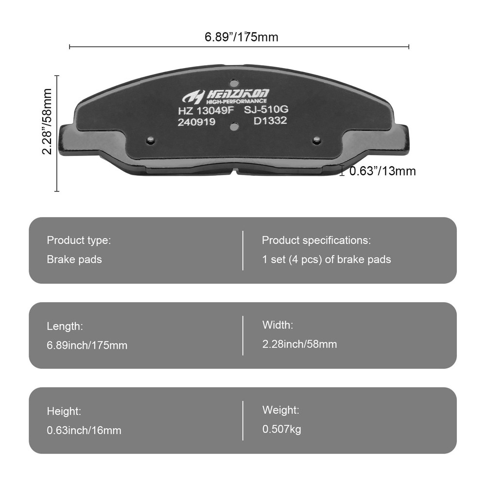 For 2008 - 2014 Cadillac CTS Front & Rear Ceramic Brake Pads