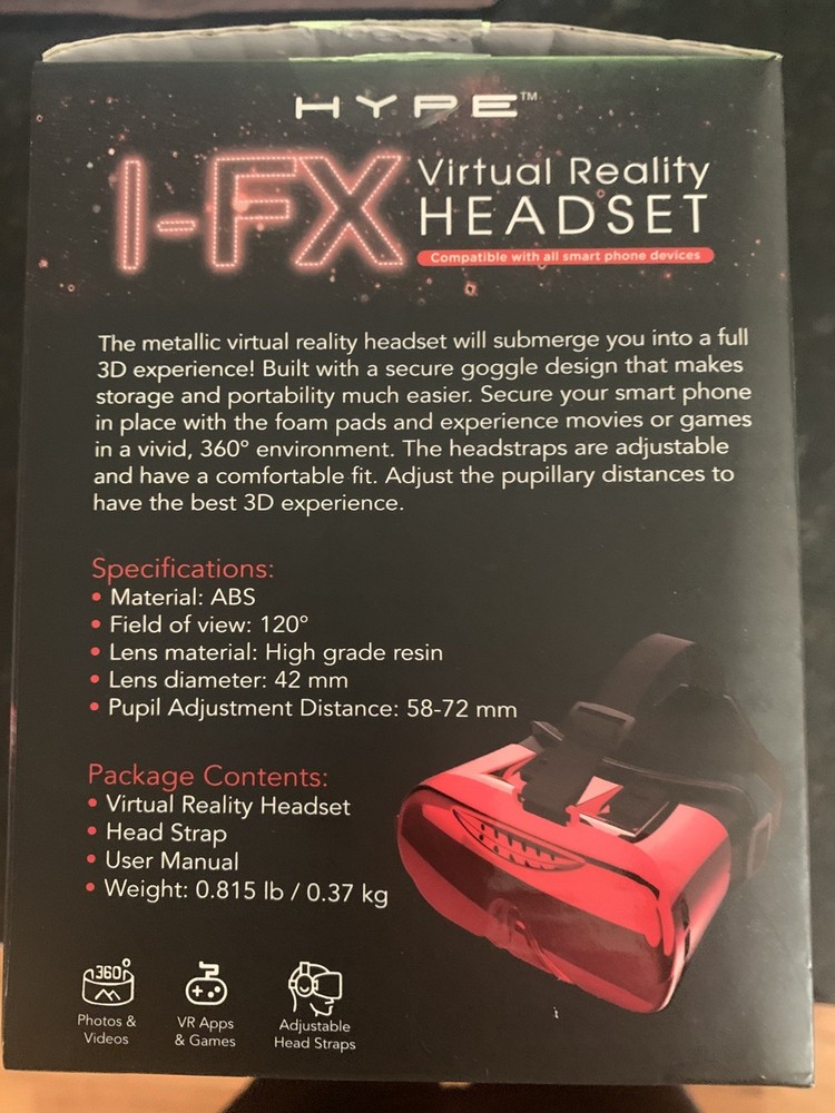 Hype I-FX virtual reality headset (HY-SPVR)