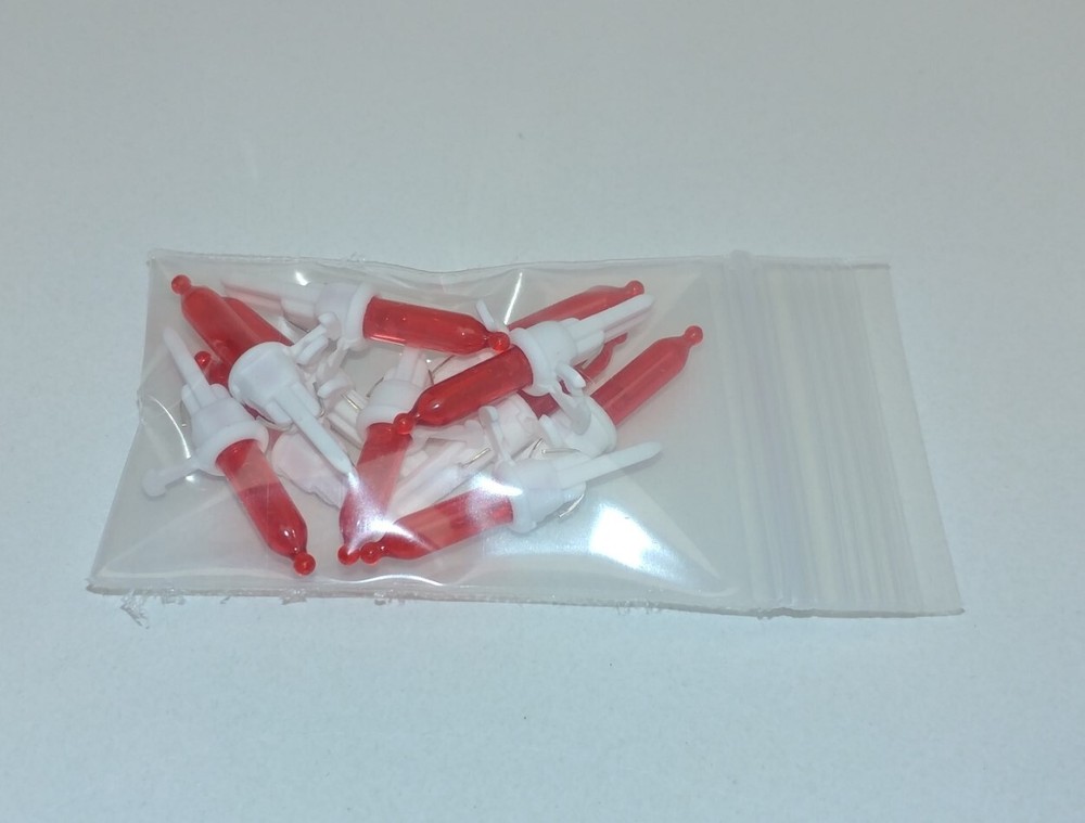 10x 2v LED Red WHITE L1 WB Base Mini Christmas Tree Lights Replacement Bulbs .04