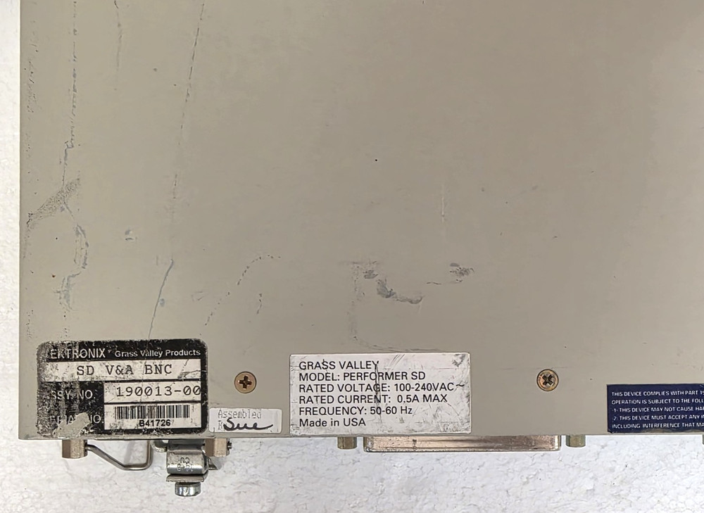 Grass Valley Group Performer SD VAA Tested & Working