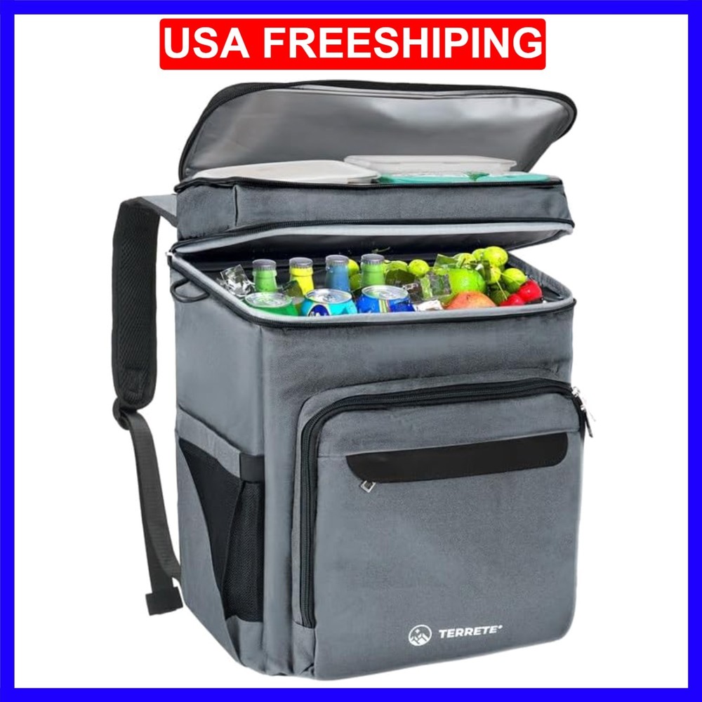 Backpack Cooler Leakproof 30 Cans, Double Deck Insulated Cooler Backpack for ...