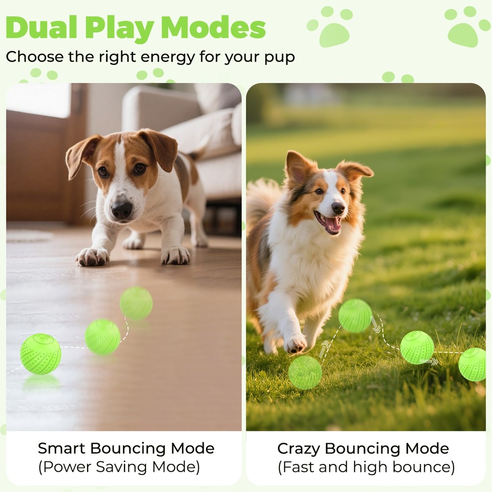 Remote Controlled Interactive Dog Ball Toy with Silent Motion LED Auto Avoidance