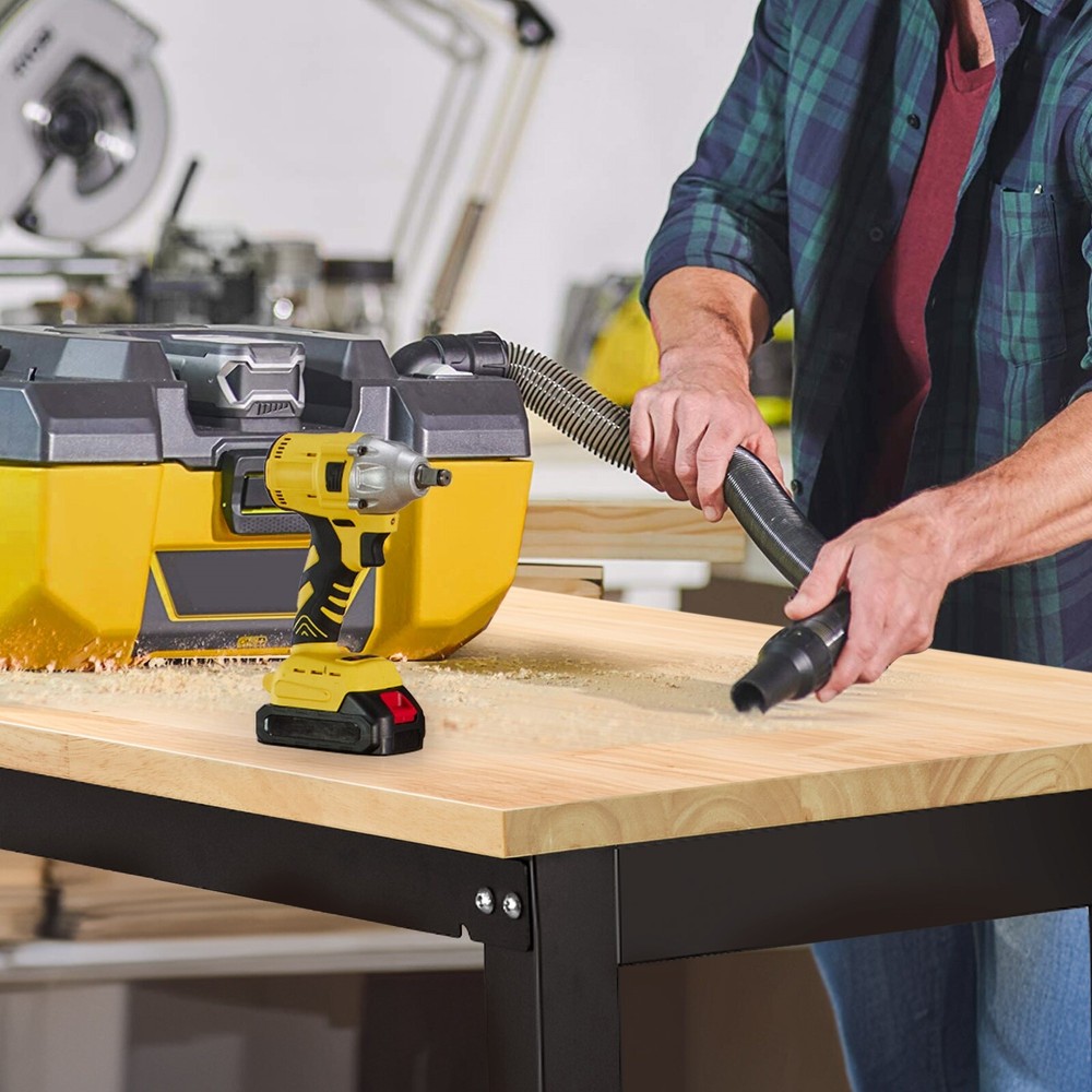 60'' Adjustable Work Bench Heavy Duty Work Table for Workshop Garage 1500 Lbs