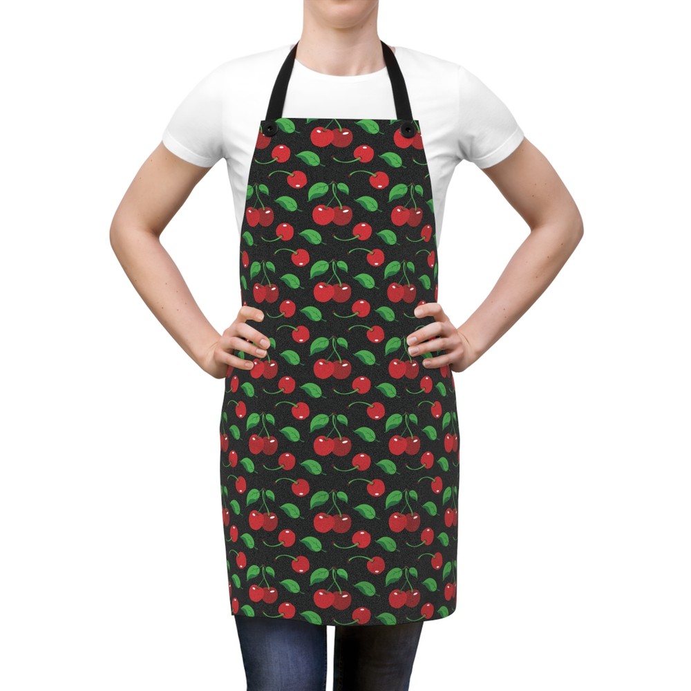 Cherry Print Apron for Baking and Cooking, Fun Kitchen Accessory