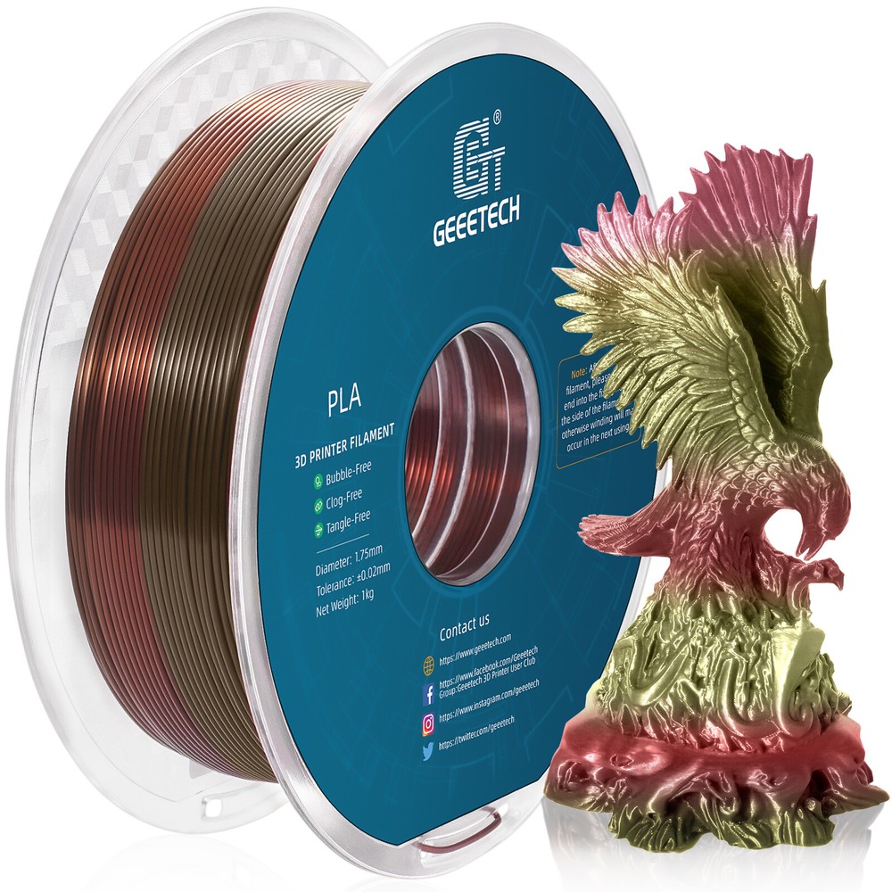 Geeetech Silk PLA 3D Printer Filament 1.75mm 1KG Multicolor For FDM 3D Printer