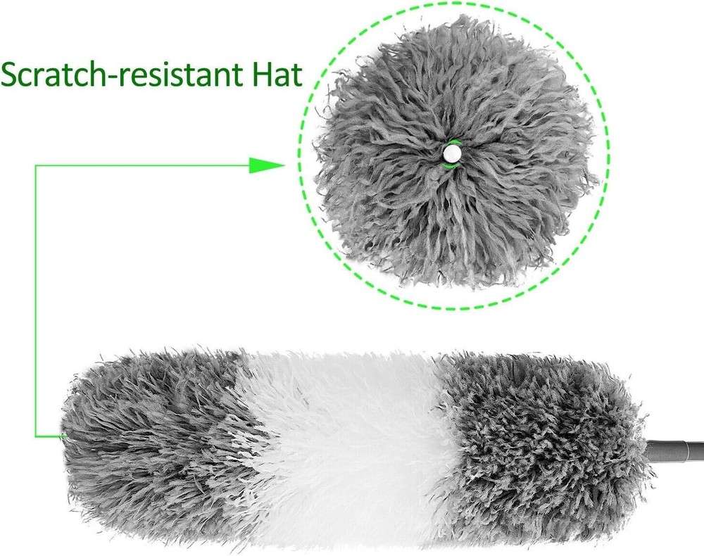 Microfiber Feather Duster with Extendable Pole and Bendable Head, 100" Telesc...