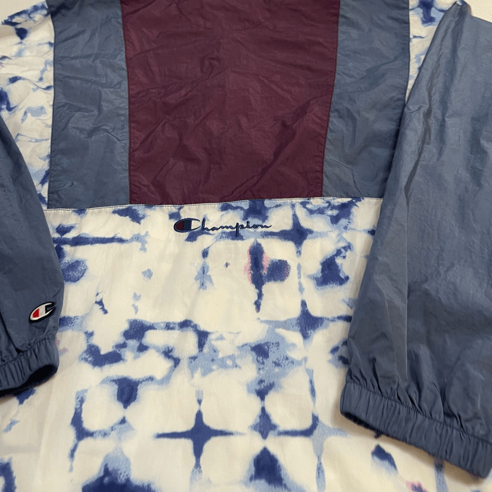 Champion Tie Dye Windbreaker Pullover Size Large