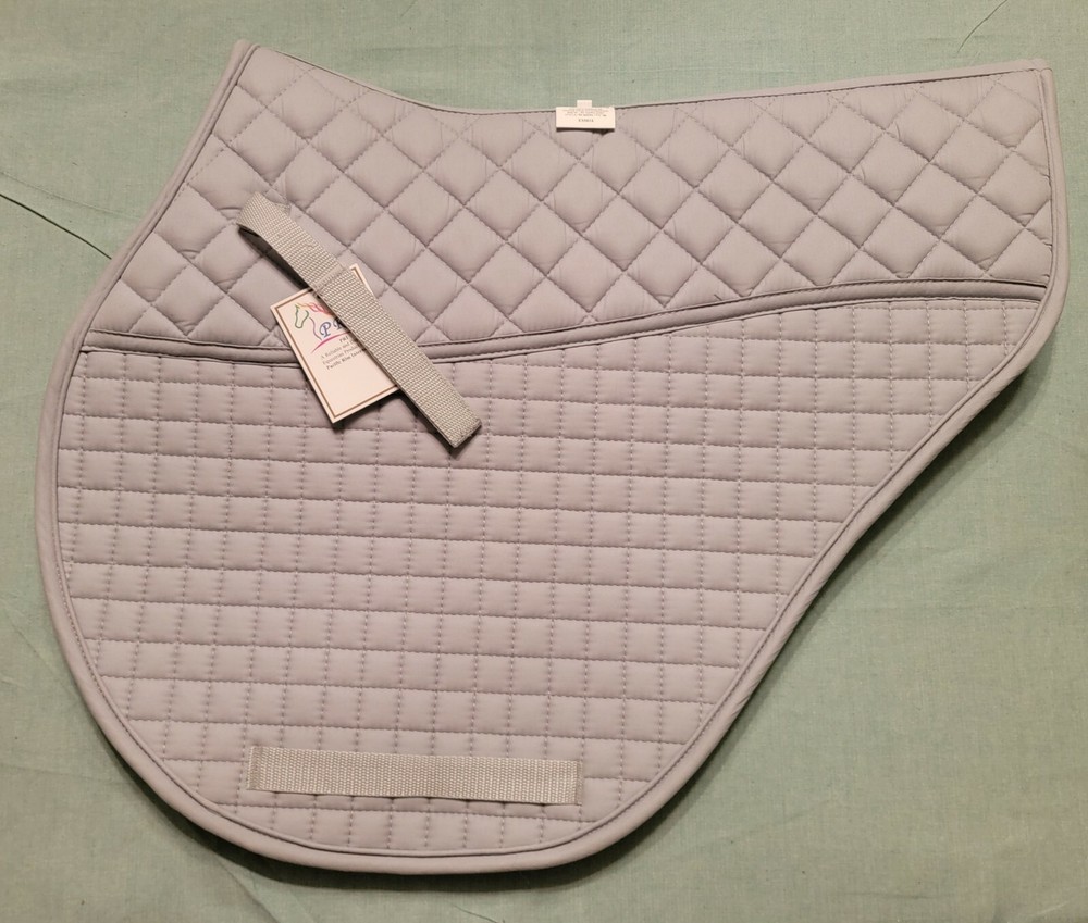 PRI PACIFIC RIM MEDIUM EVENTING QUILTED SADDLE PAD W/ EQUU-FELT (GREY)