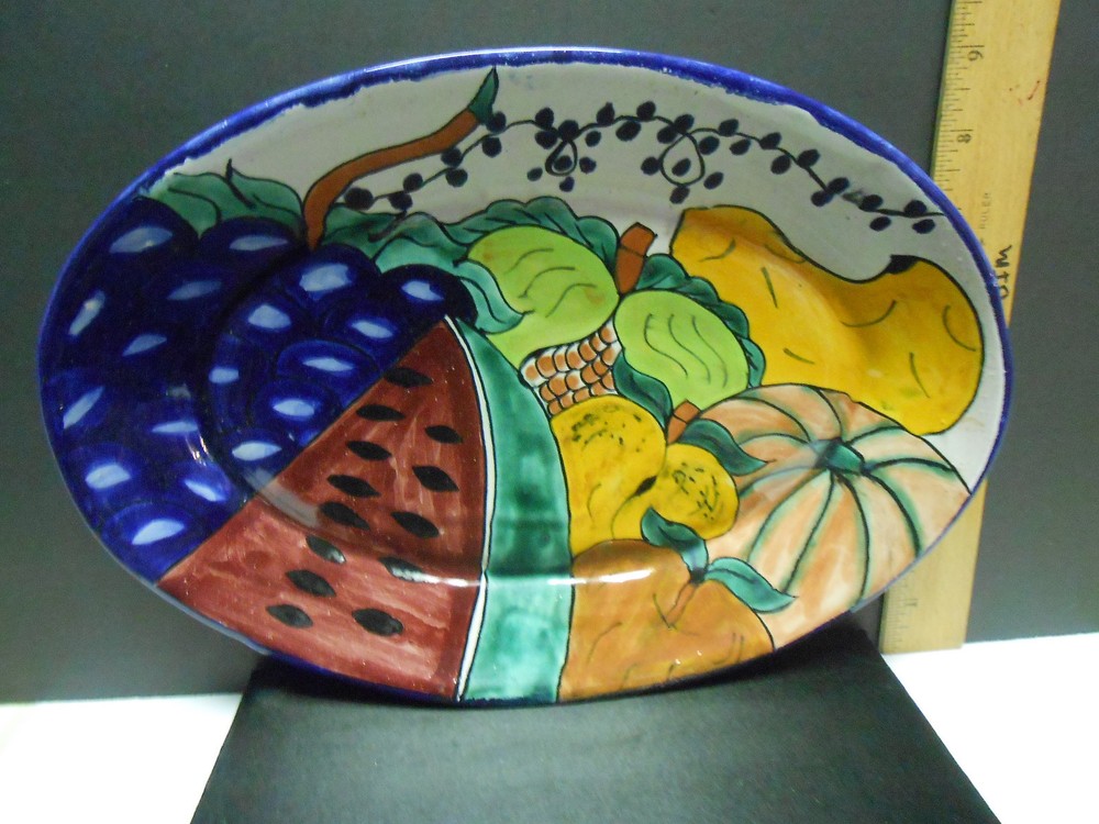 Handpainted Fruit Platter 12" by 8.5"