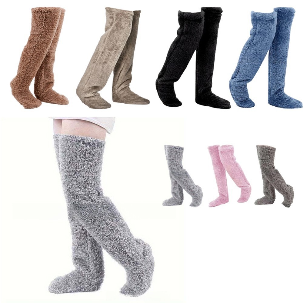 Goose Down Knee Socks for Comfortable Fit Soft Polyester Material Length 55cm