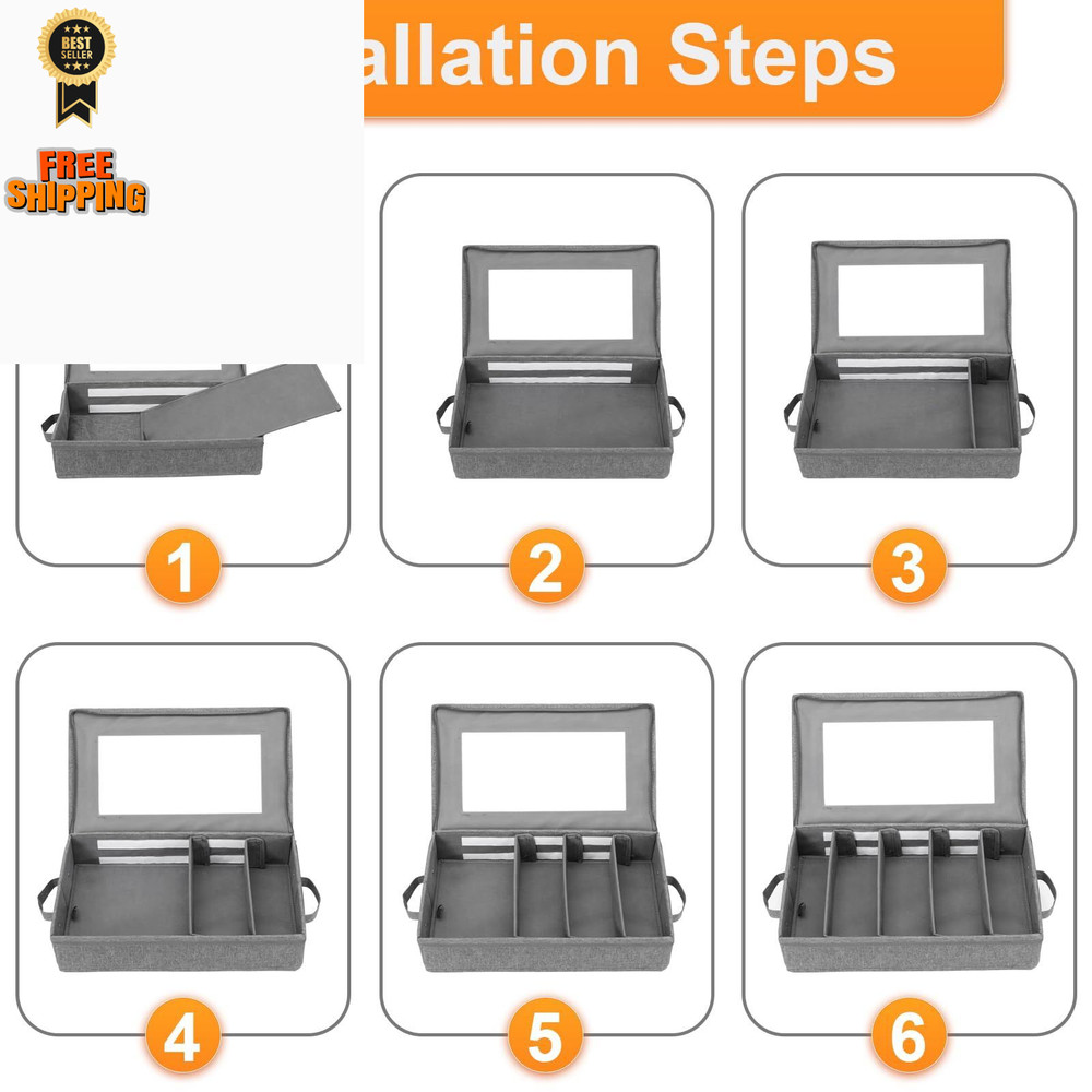 Lafulling Flatware Utensil Storage Case, Silverware Box 1 PACK, Grey