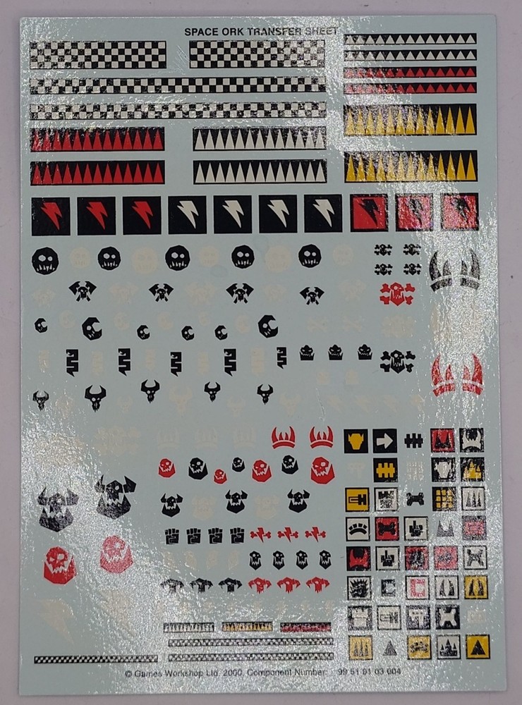Warhammer 40k Transfer sheet Space Orks 2000s