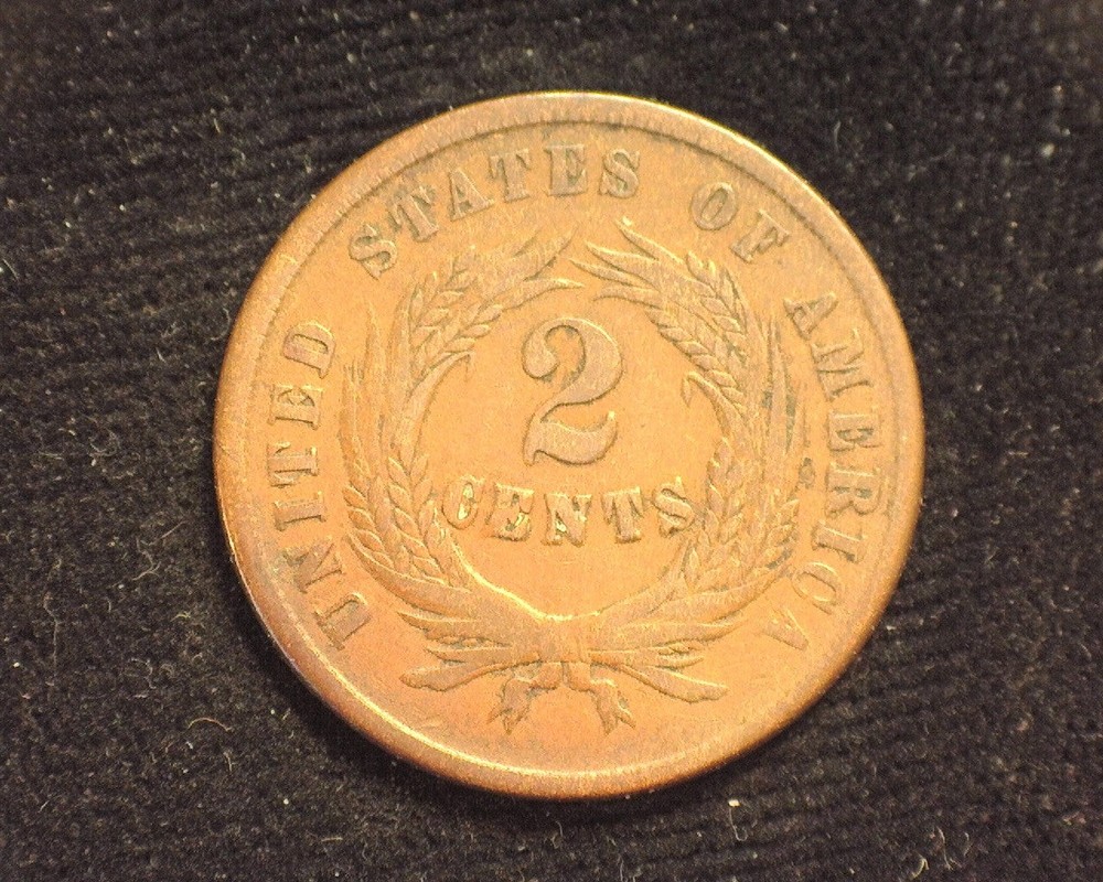 HS&C: 1865 Two Cent Piece VG - US Coin