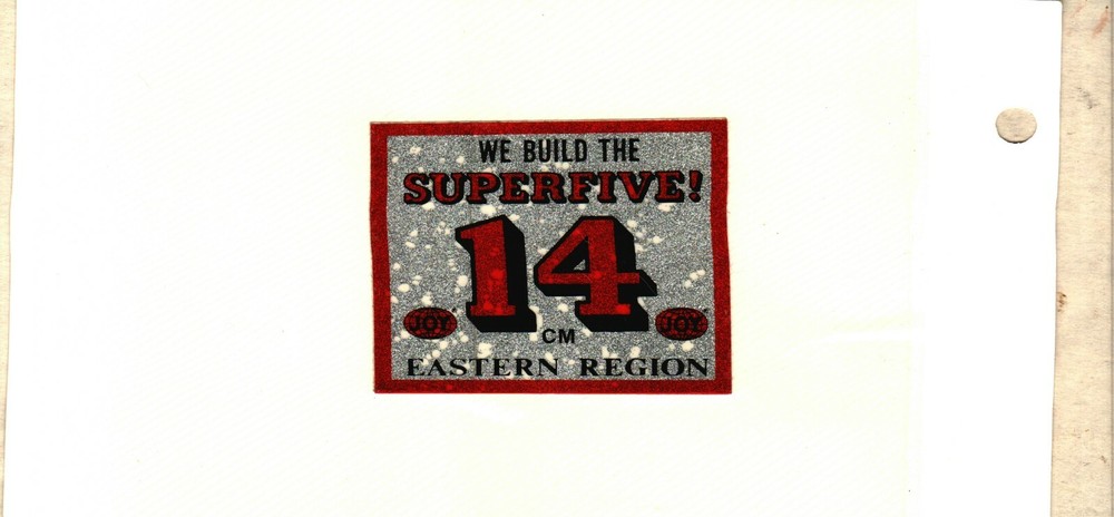 NICE GLITTER  JOY SUPERFIVE!! BUT HAS WHITE SPOTS  COAL MINING STICKER # 134