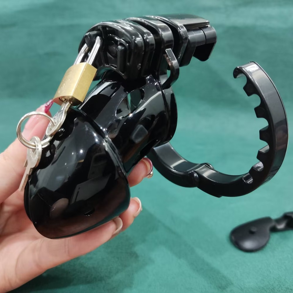 Male E-Stim Shock Lockable Chastity Belt Device Ring Cage Stretcher Adjustable