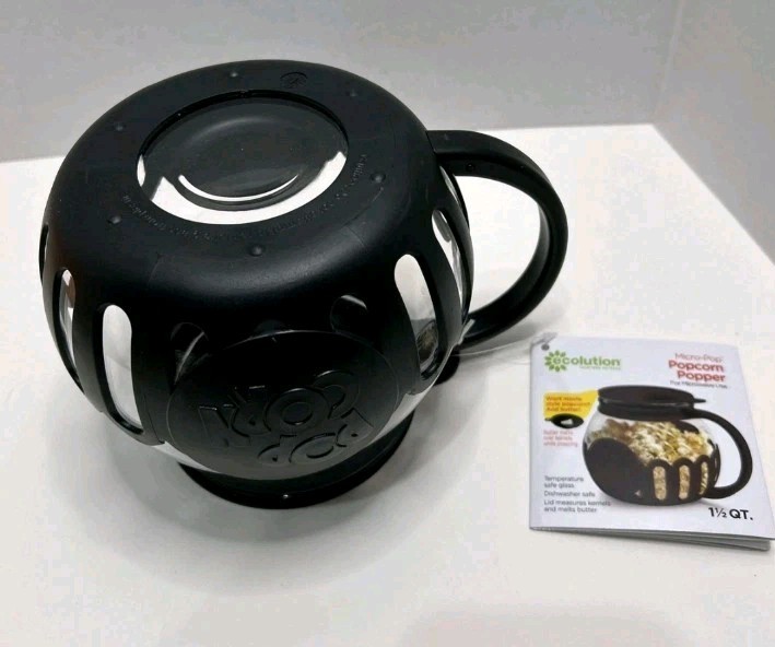 Micro-Pop Popcorn Popper 1.5 Quart with Lid for Microwave Use by Ecolution NWT