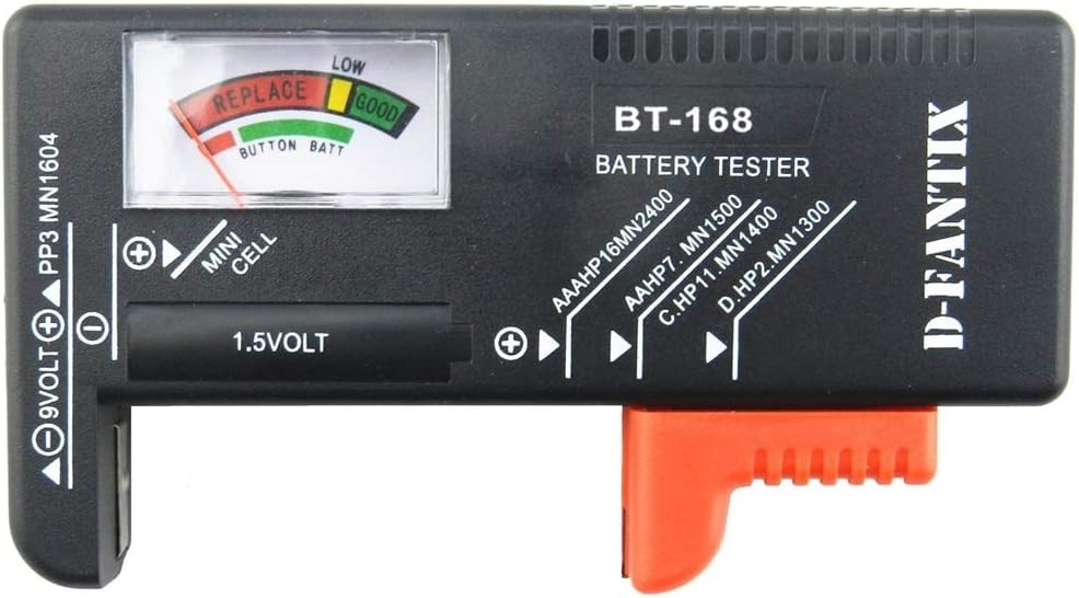 Universal Battery Tester for AAA, AA, C, D, 9V Batteries - Compact & Lightweight
