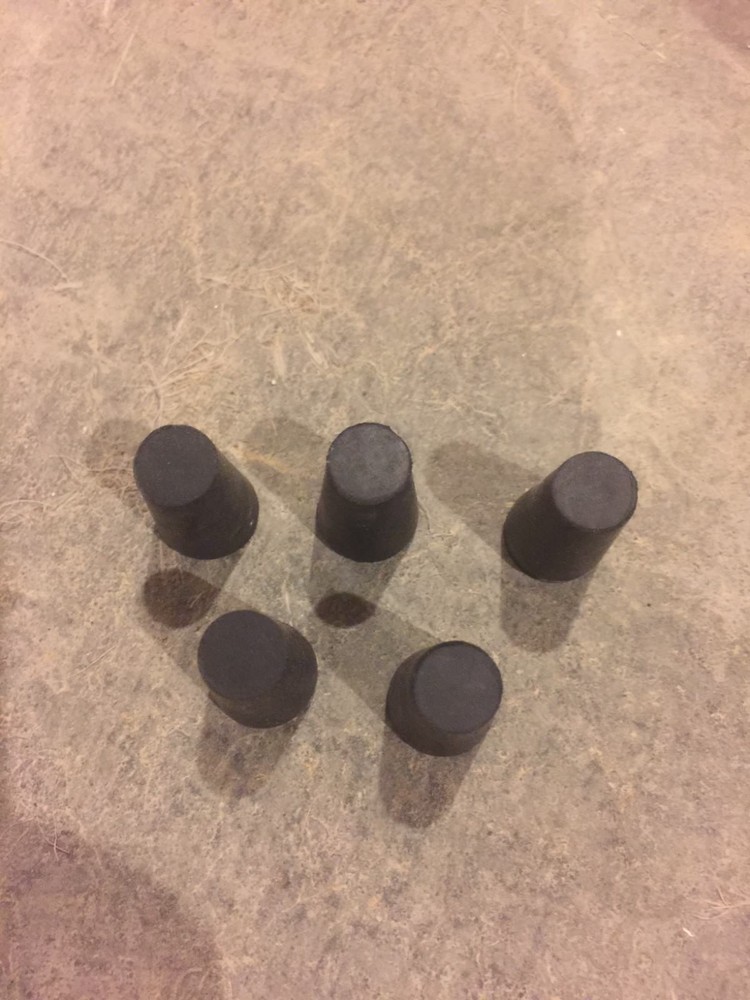 (5) Size #00 Rubber Stopper PlugsBungs For Vials & Test Tubes