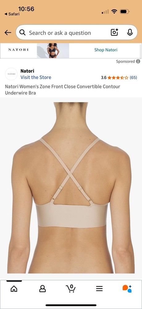 Natori Zone Front-Close Bra - Beige Size 36DDD