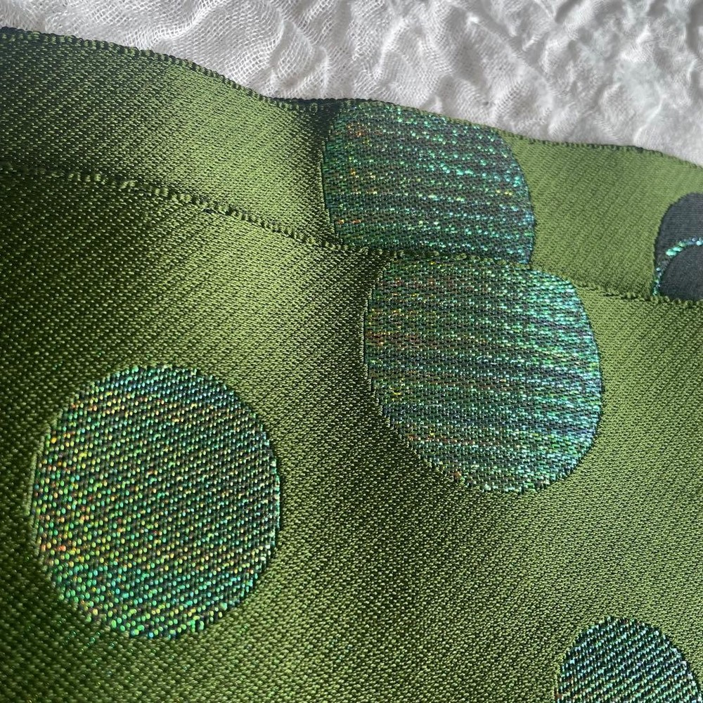 Half width band green dot polka dot bead polarized glitter reversible matcha