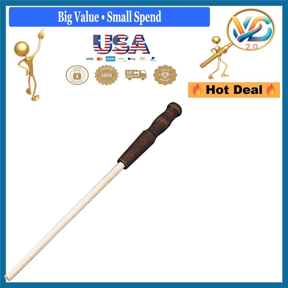 AC46 Ceramic Sharpening Stick 11.5" with 7" Rod Wood Handle Knife Sharpener