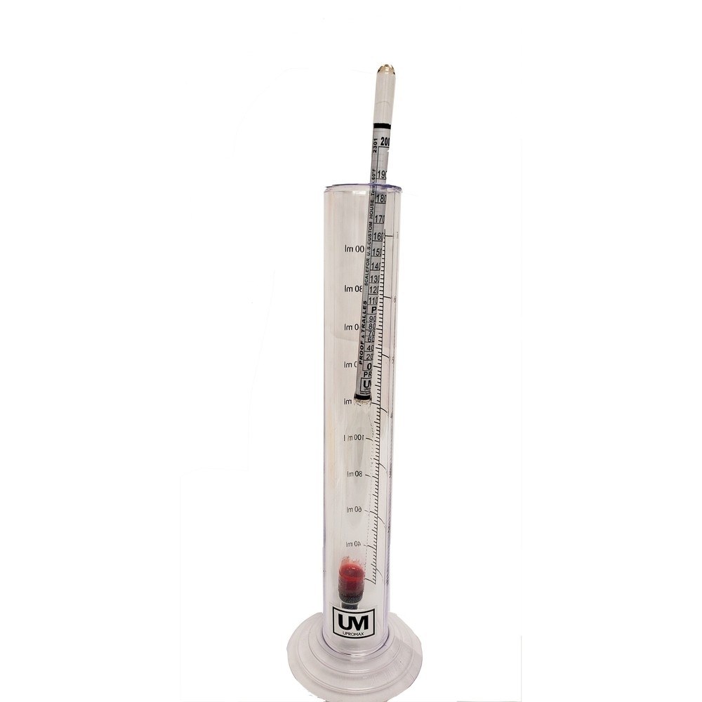Alcohol Tralle Scale Hydrometer Proof 200% Moonshine & Test Jar Tapper Combo SET