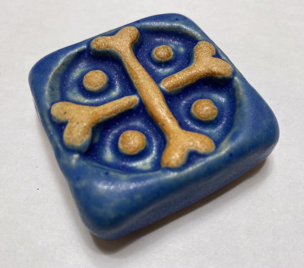 Crossbones 2x2" Stoneware Art Tile By Gretchen Kramp