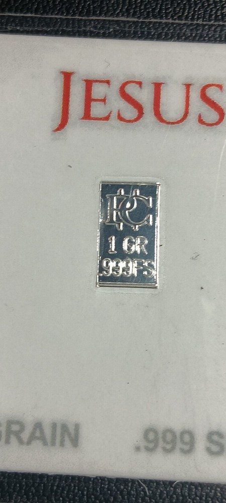 .999 Silver 1 Grain Jesus Bar