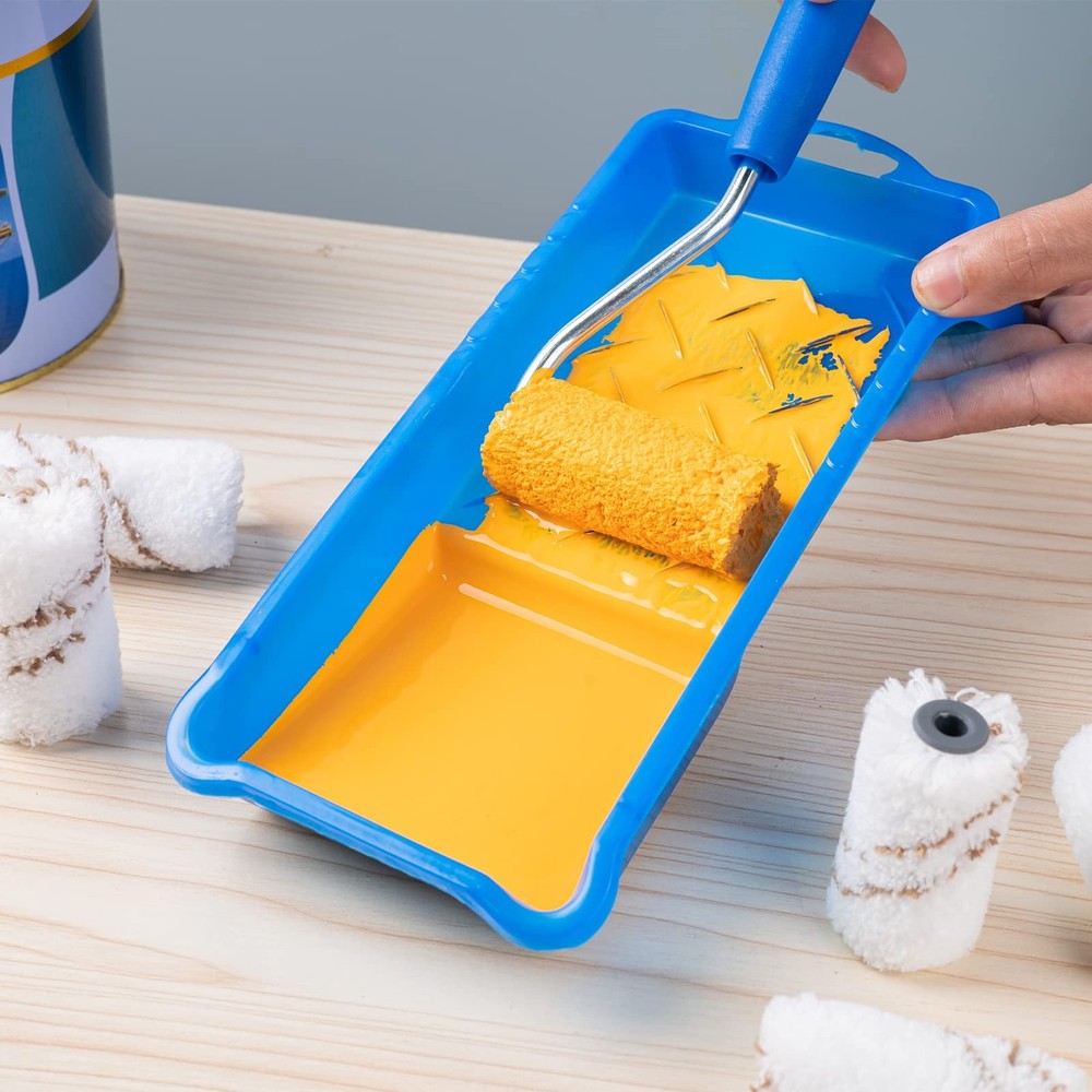 Paint Roller Kit, 9 Pack, 2 Inch Microfiber Paint Roller Covers, Small Paint ...