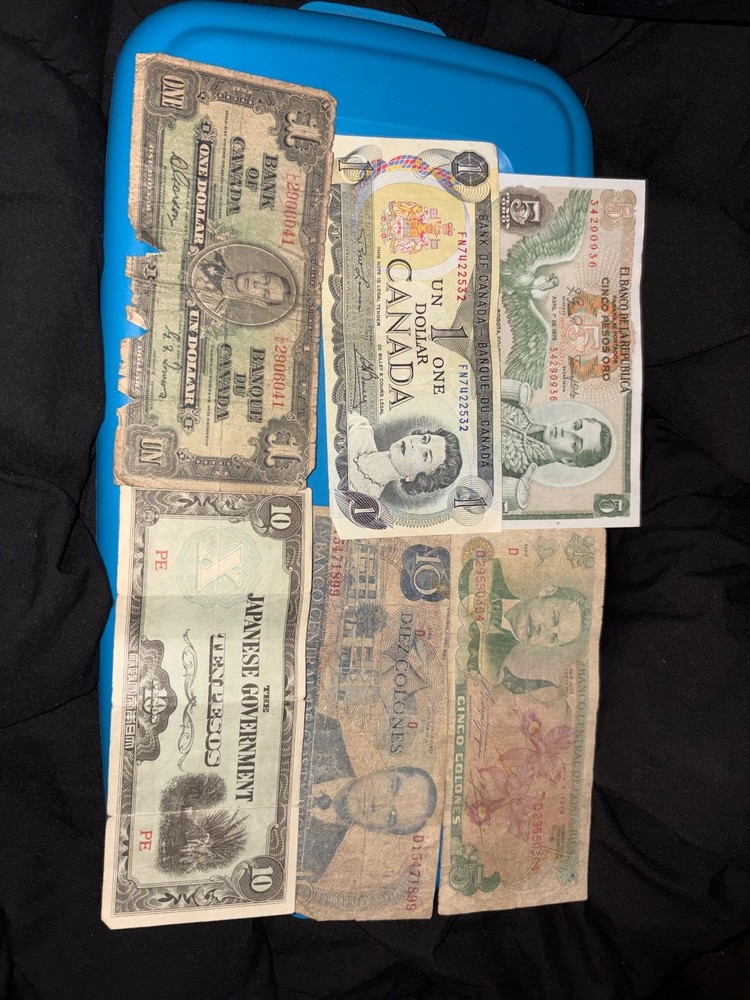 old foreign paper money