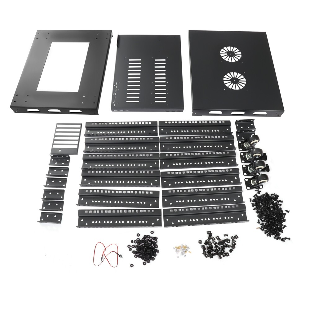 18U 18.5" 4 Post Open Frame Network Server Rack Adjustable Partition 0-31.5'' US