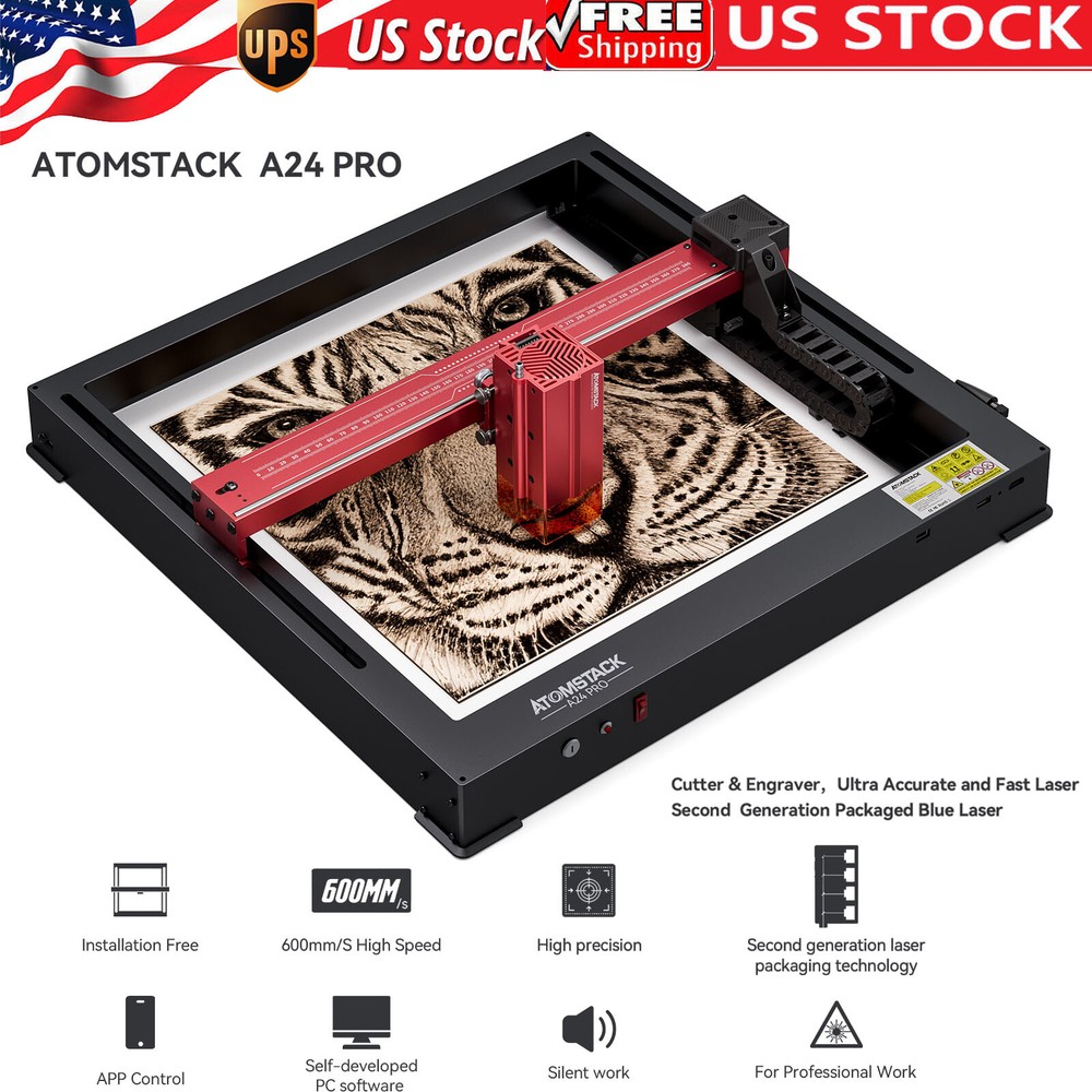 ATOMSTACK A24 PRO 120W Laser Engraver 24W Output Laser Engraving Cutting Machine