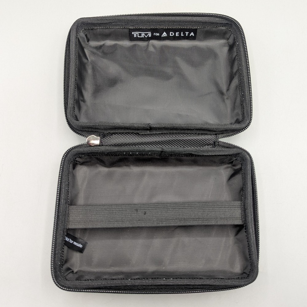 Tumi Delta Silver Mini Hard Shell Amenity Case Kit EMPTY