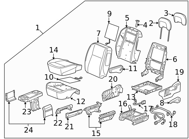 Genuine GM Seat Adjuster 89044112