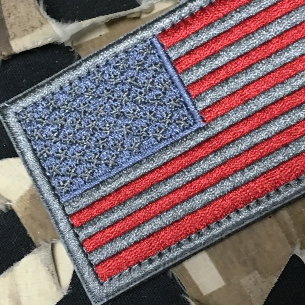 NEW Warrior Morale Patch - US Flag - Grey/Red