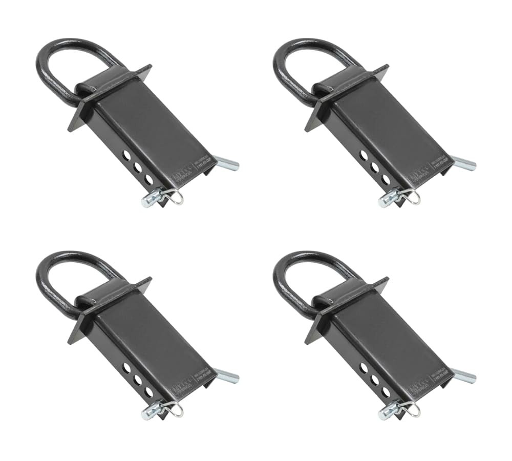 (4 Pack) Heavy Duty Adjustable Trailer Stake Pocket D-Ring 5400 Lbs Load Limit