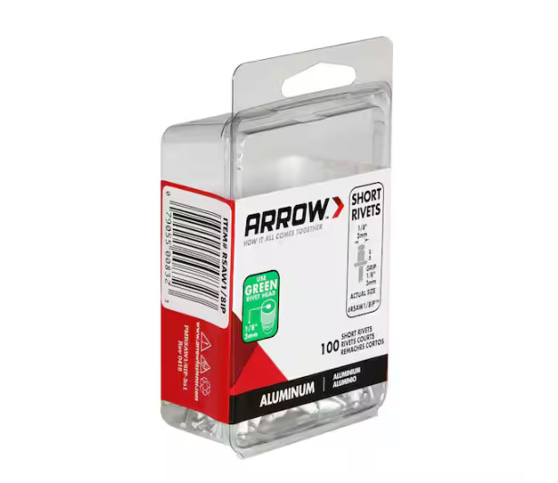 1/8 in. Aluminum Short Rivets (100-Pack)