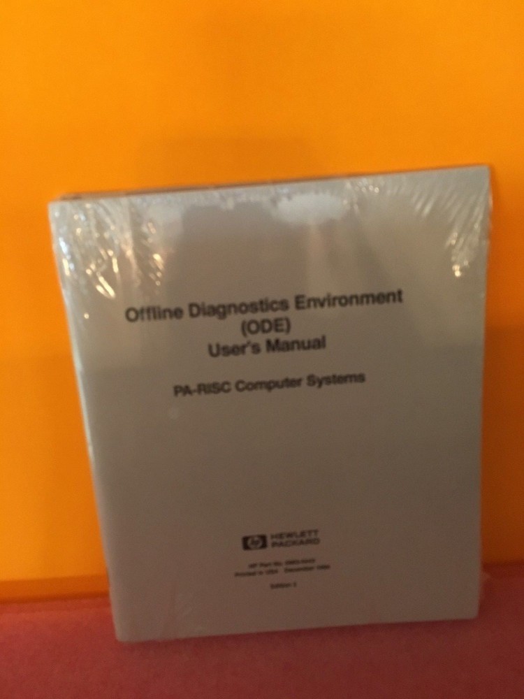 HP / Agilent 5963-4443  Offline Diagnostics Environment (ODE) User's Manual