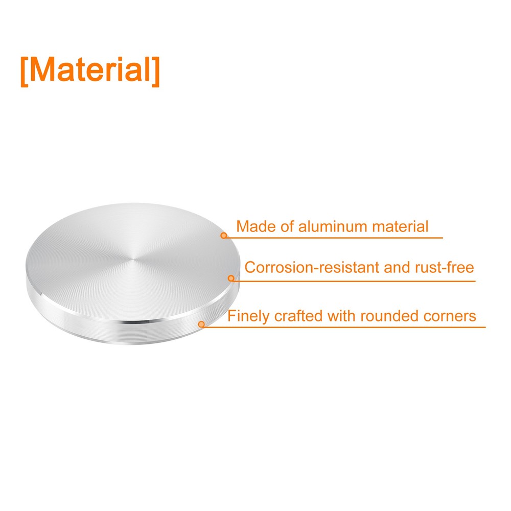 M10 Thread 50mm Diameter Round Shape Aluminum Disc Hardware 2pcs, Silver