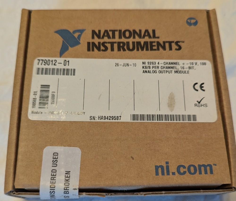National Instruments NI-9263 Analog Output Module 4 Channels 16 Bits