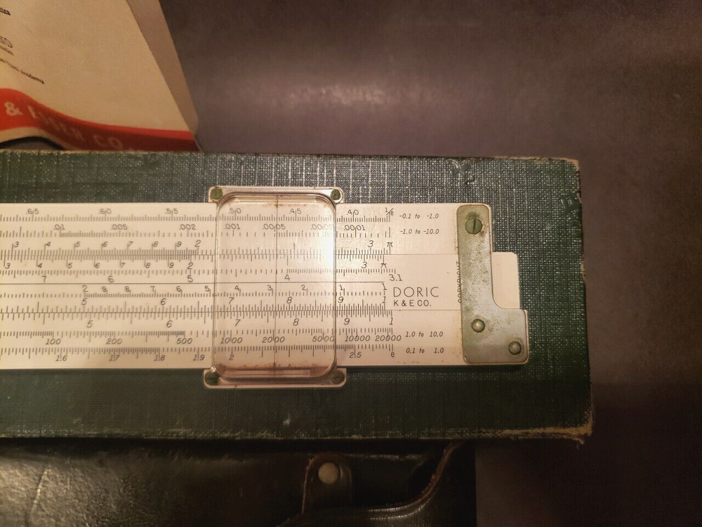 Doric K & E Co 1947 Slide Rule With Leather Case