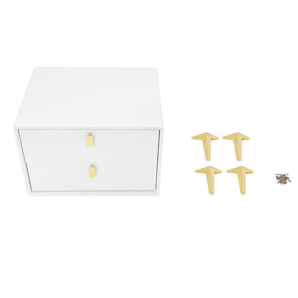 White Bedside Table, Storage Cabinet for the Bedroom, Side Table with 2-drawers!