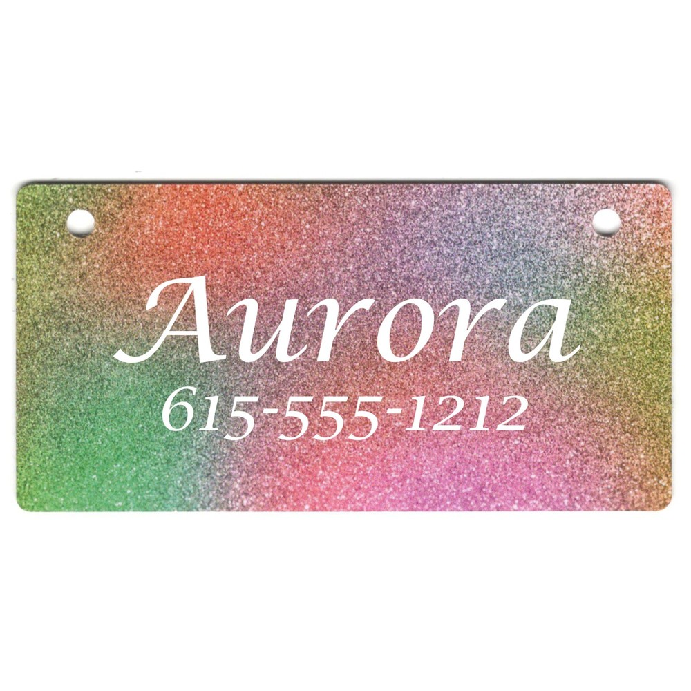 Multi Color Confetti  Personalized 5" x 2.5" Dog Crate Tag