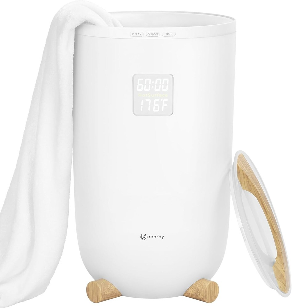 Keenray Luxury Towel Warmer for Bathroom LCD Timer & Temperature Control White