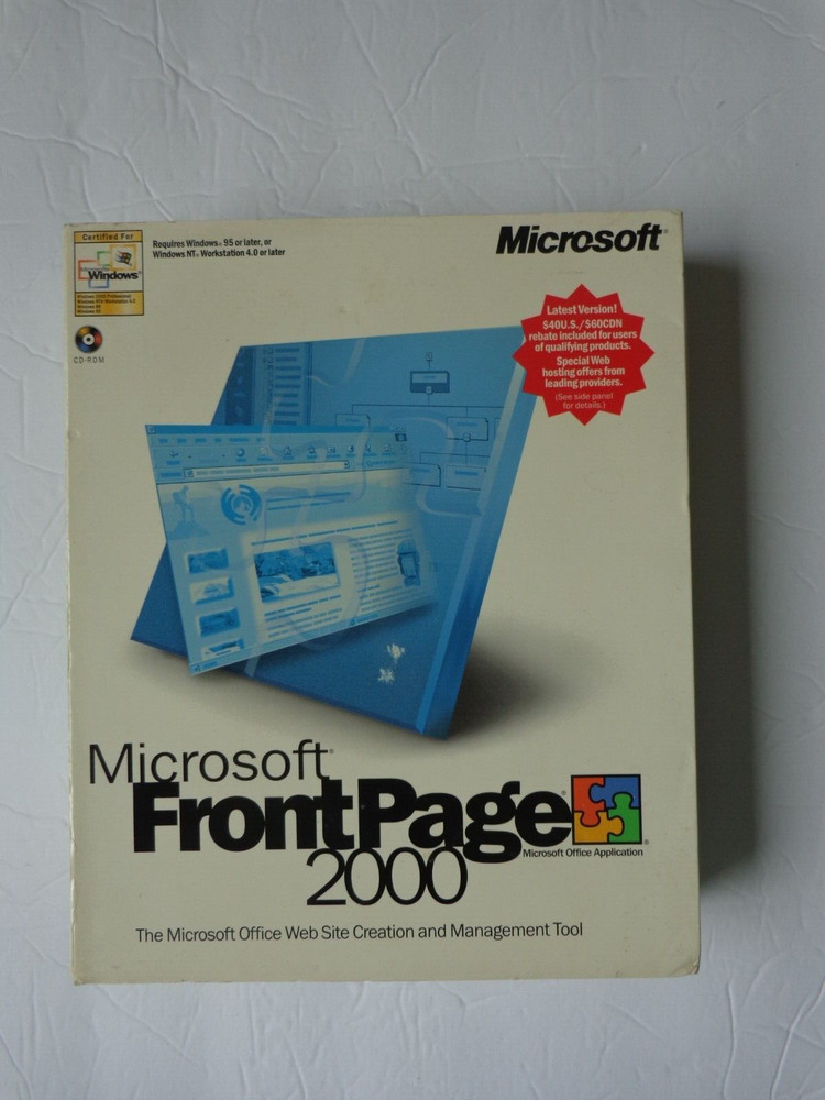 Microsoft FrontPage 2000 For Windows Web Site Software