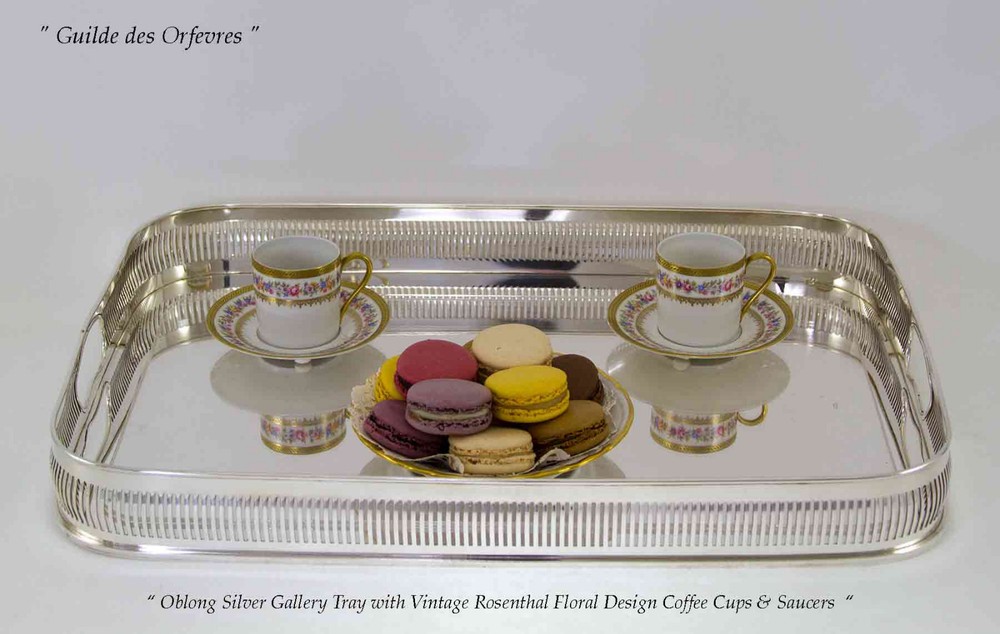 Silver Gallery Tray Oblong , Pierced Border