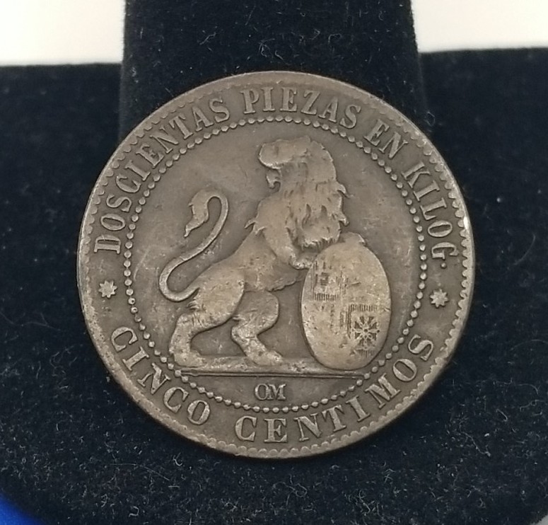 1870 Spain 5 Centimos #20437
