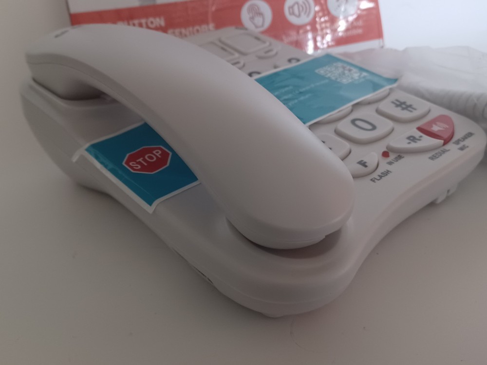 Big Button Phone for Seniors - Simple Basic Telephone for Elderly, White Telepho