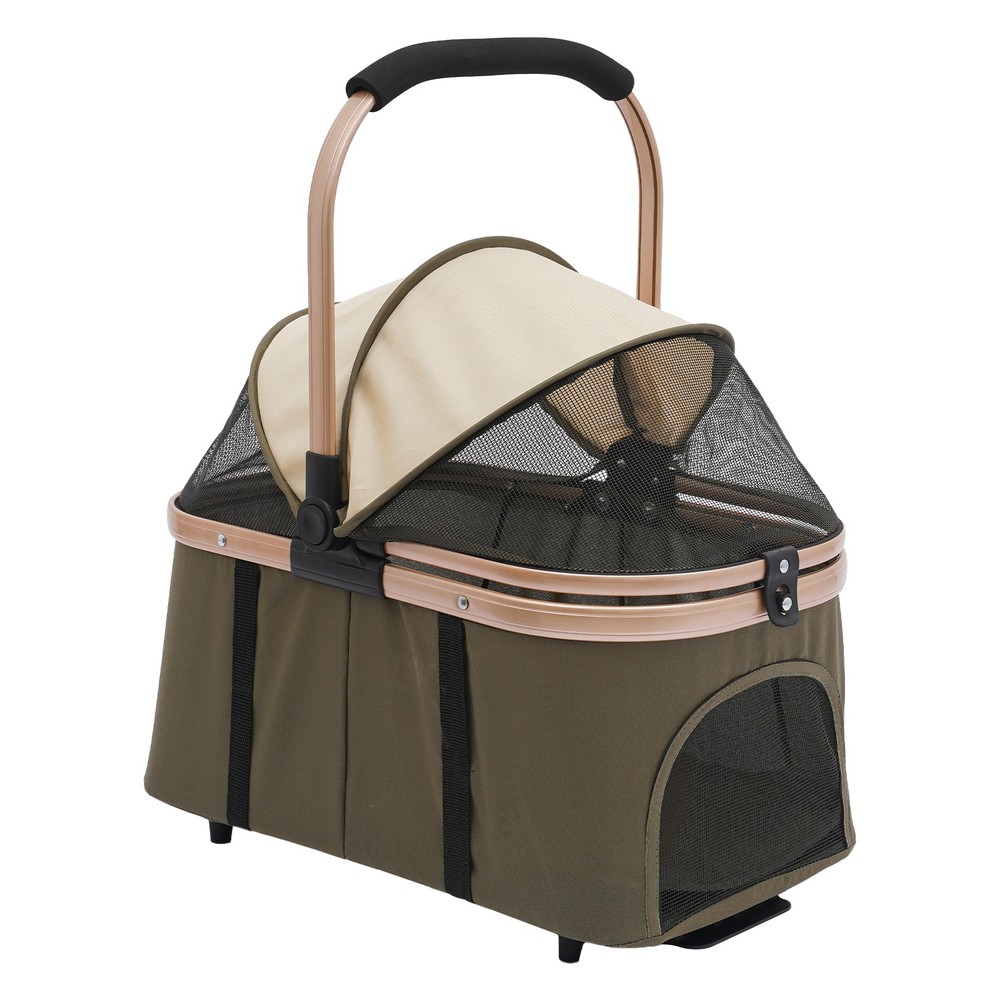 Two-tier Foldable Pet Stroller Dog&cat Stroller For Small & Medium Dogs Portable